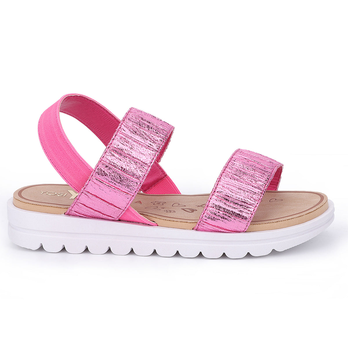 Miss Cambelle Glitter Sandal in White - Kids