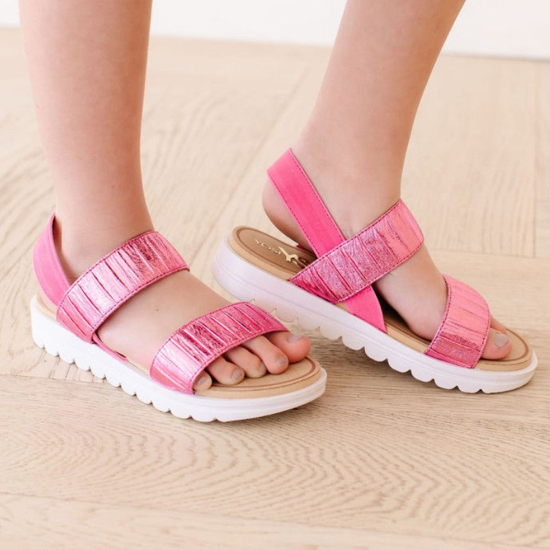 Miss Cambelle Glitter Sandal in White - Kids