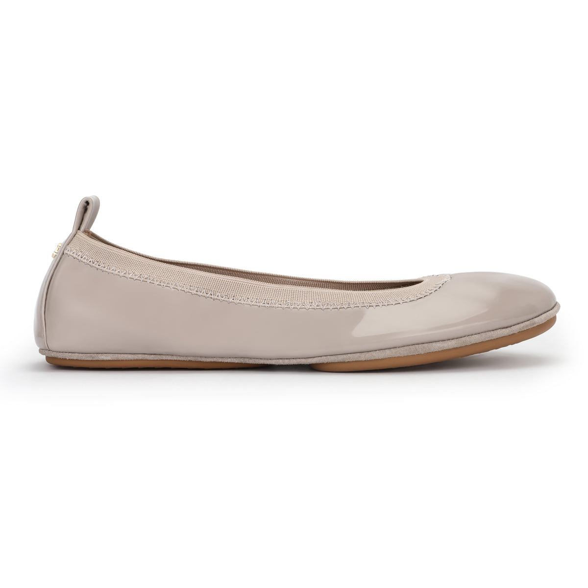 Samara Foldable Taupe in Simply Leather Flat Ballet