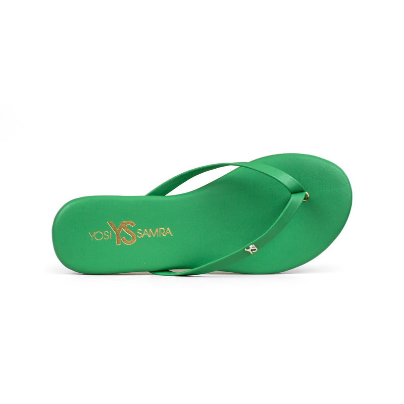 kelly green flip flops