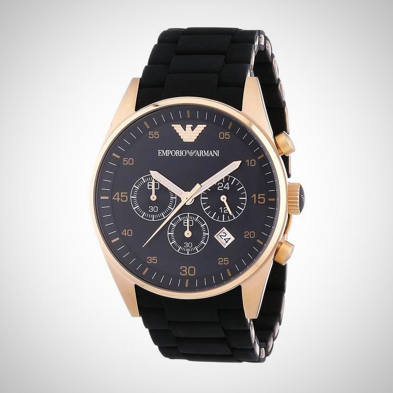 armani watches for men black