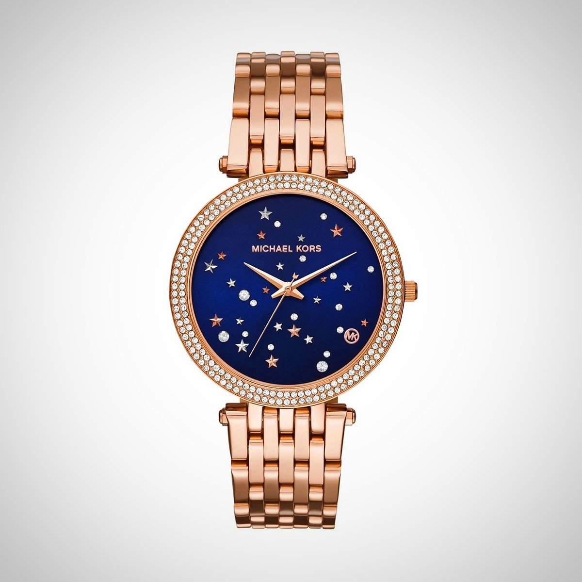 michael kors blue and gold watch