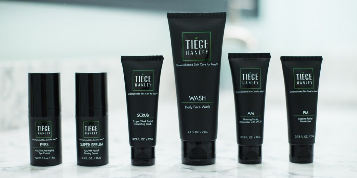 Men's Skin Care Kit - Best Face Cream, Scrub & Serum for Men & Tiege Hanley