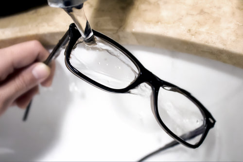 cleaning eyeglasses