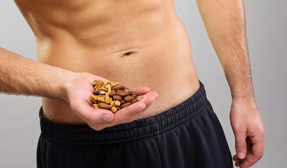 closeup nutritious shirtless man