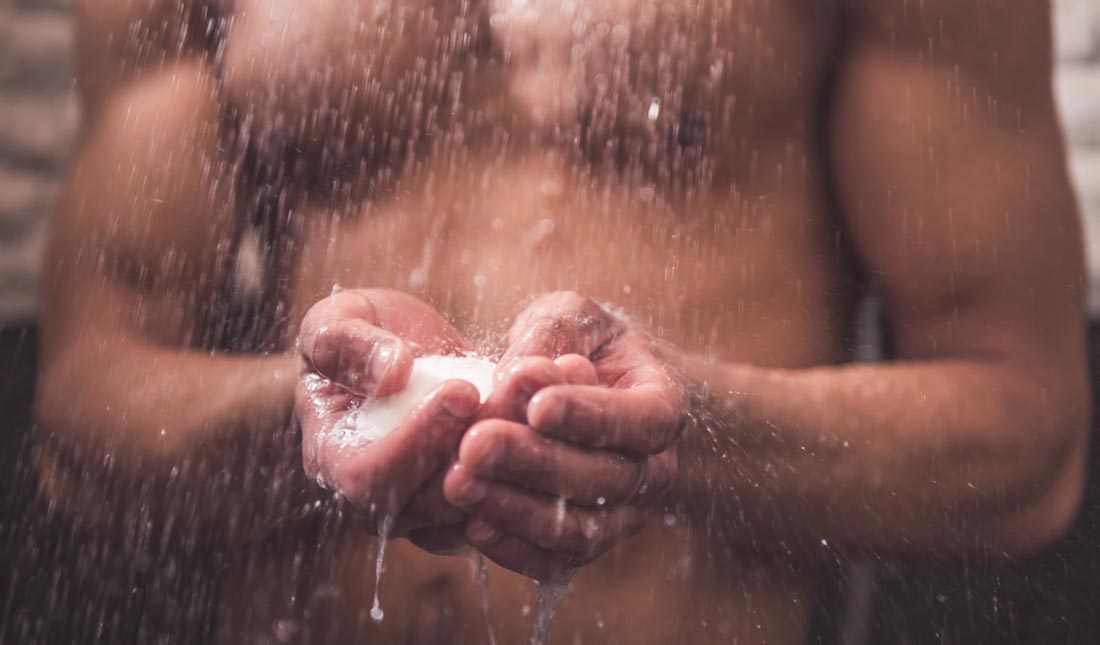 holding hands under shower water