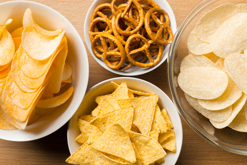 assortment of salty snacks