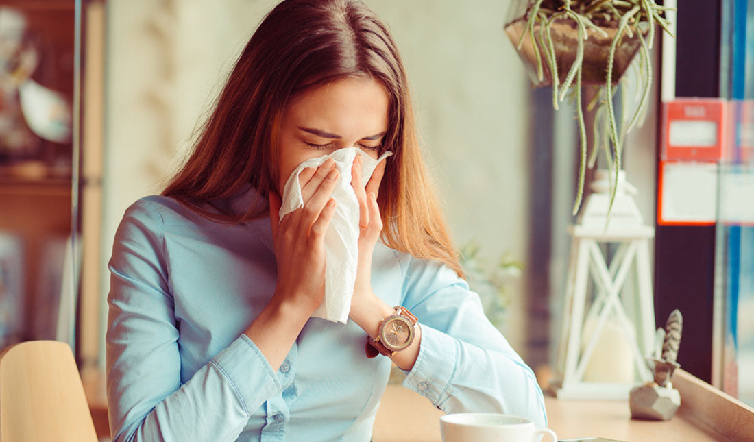 woman with allergies