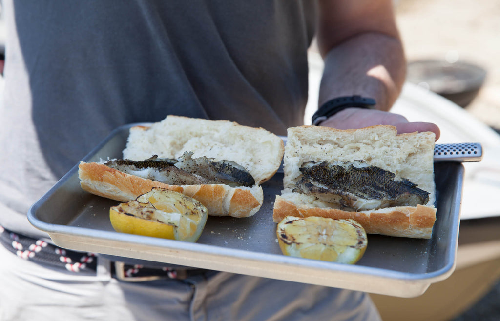 Grilled Bass Sandwiches
