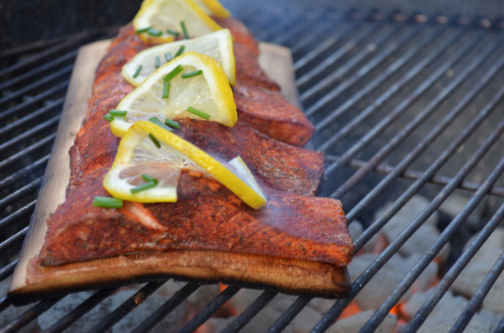 alder planked salmon pnw