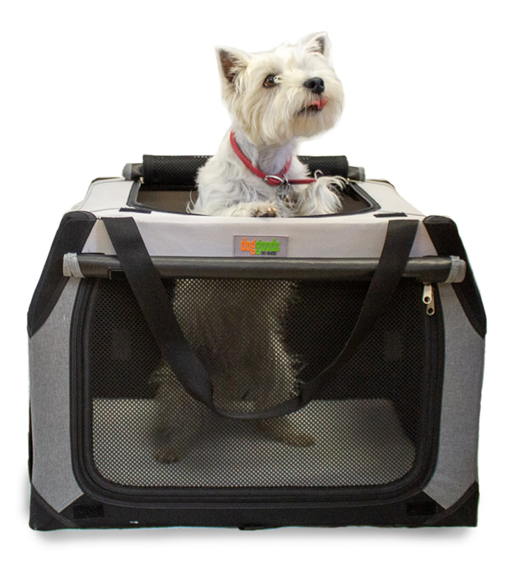 the foldable travel dog crate by doggoods