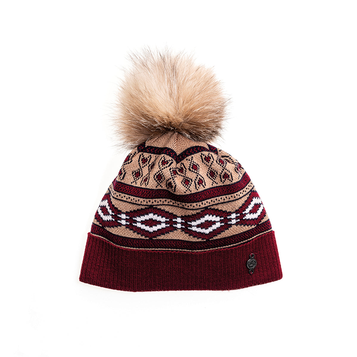 burgundy pom pom hat