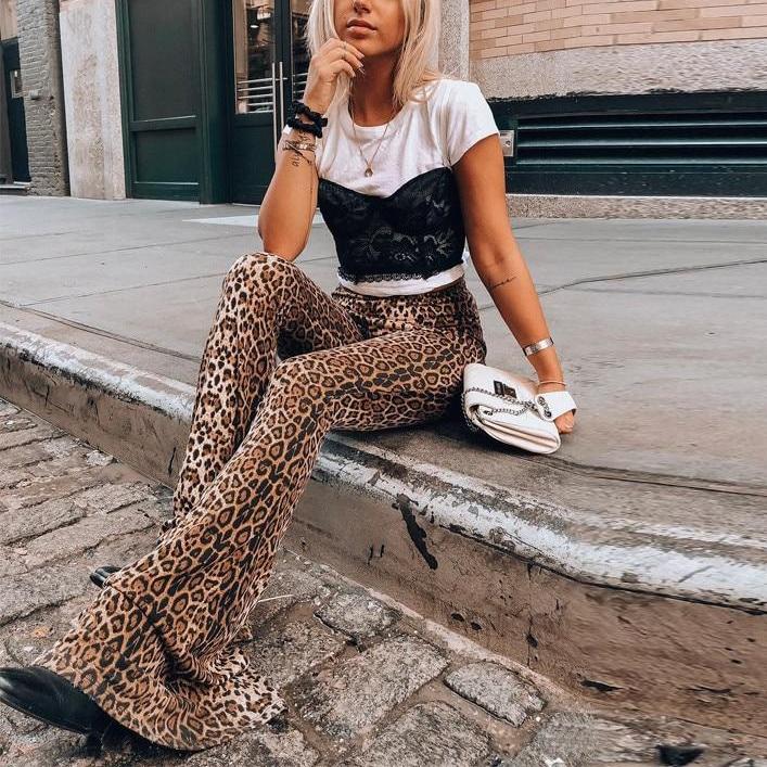 leopard print flare leggings