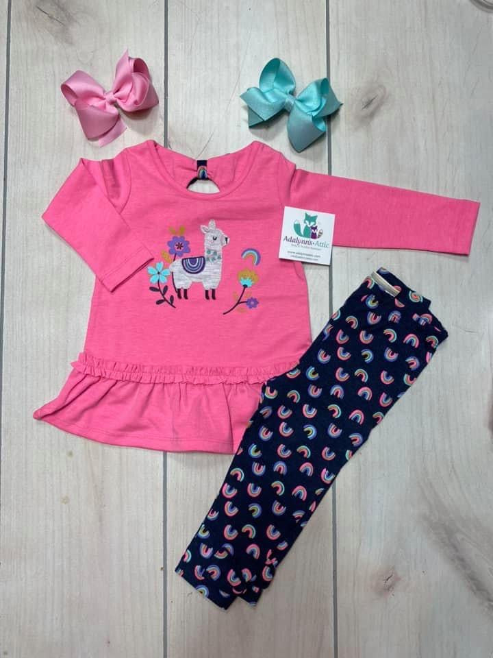 Girls Llama Legging Set at Adalynn's Attic