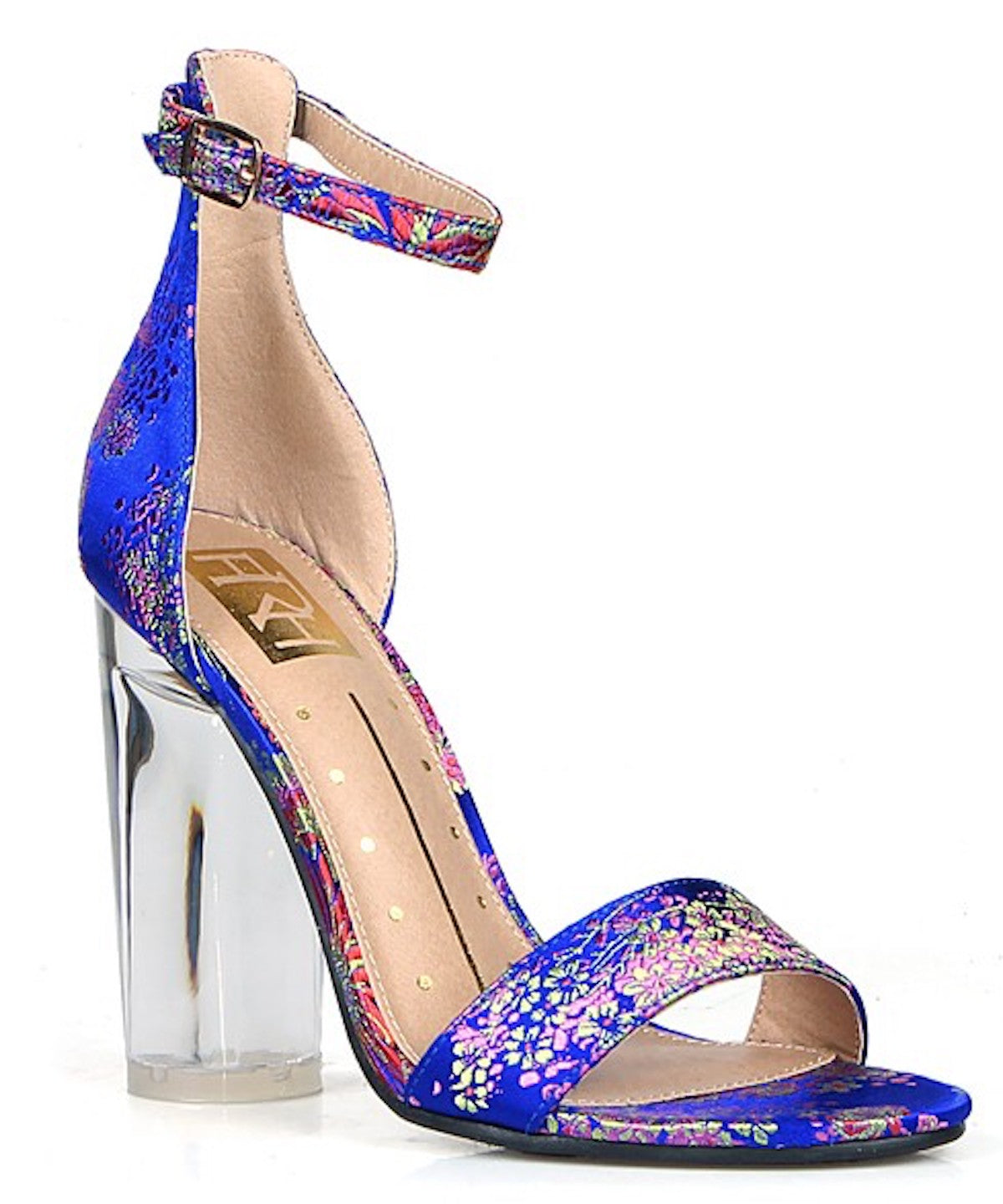 blue floral heels