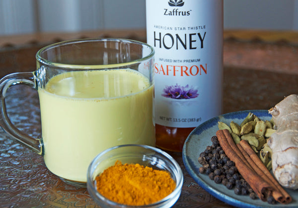golden milk with saffron
