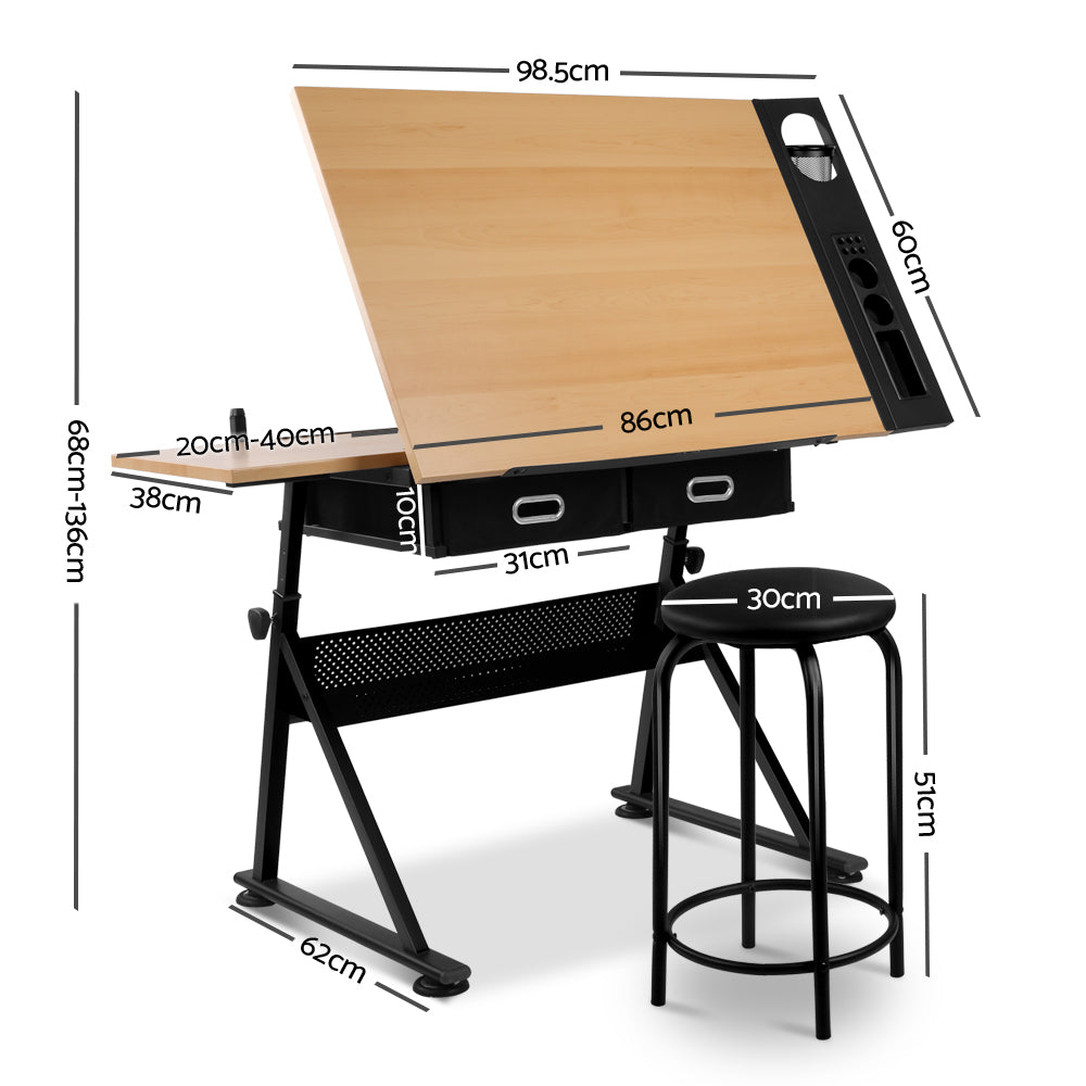 Drafting Desk Stool Set