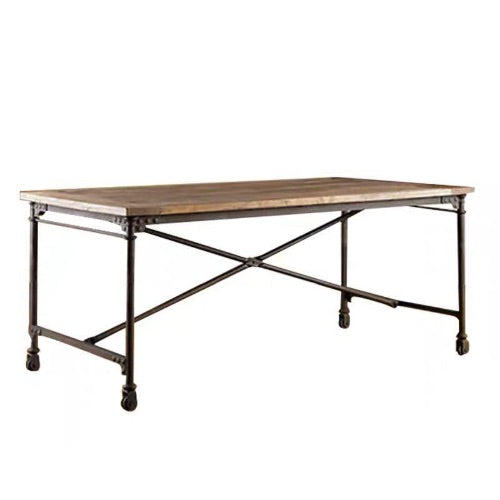 RUBAN-U4 Solid Wood Dining Table - Silver Oak/Industrial Black - On Sale -  Bed Bath & Beyond - 33117006