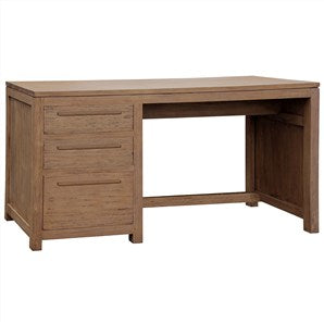 timber desk with drawers