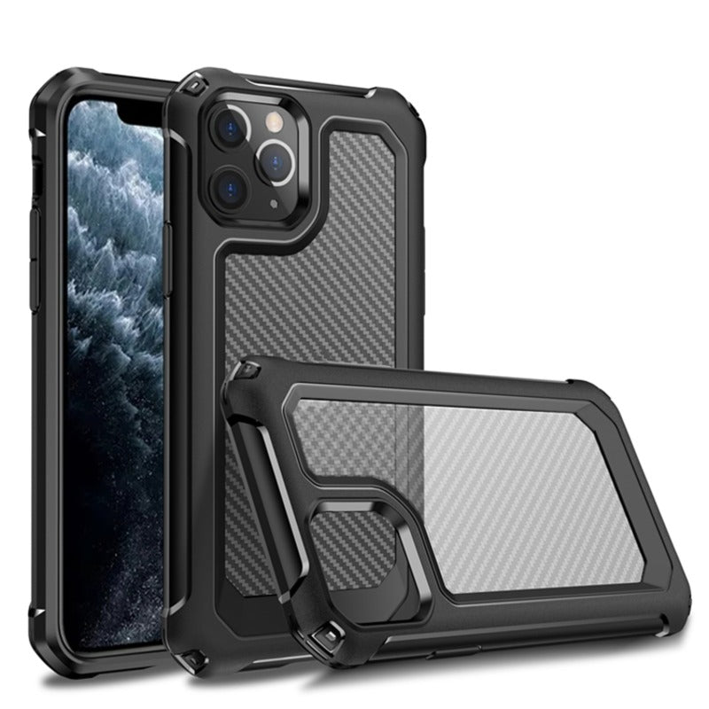 Original Gold Shield Branded Carbon Fiber Feel Army Grade Shock Proof Case For all iPhone