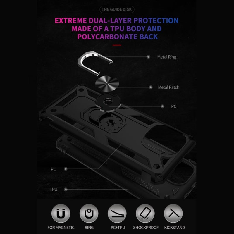 iPhone 11 Vanguard Military Armor Case with Ring Grip Kickstand