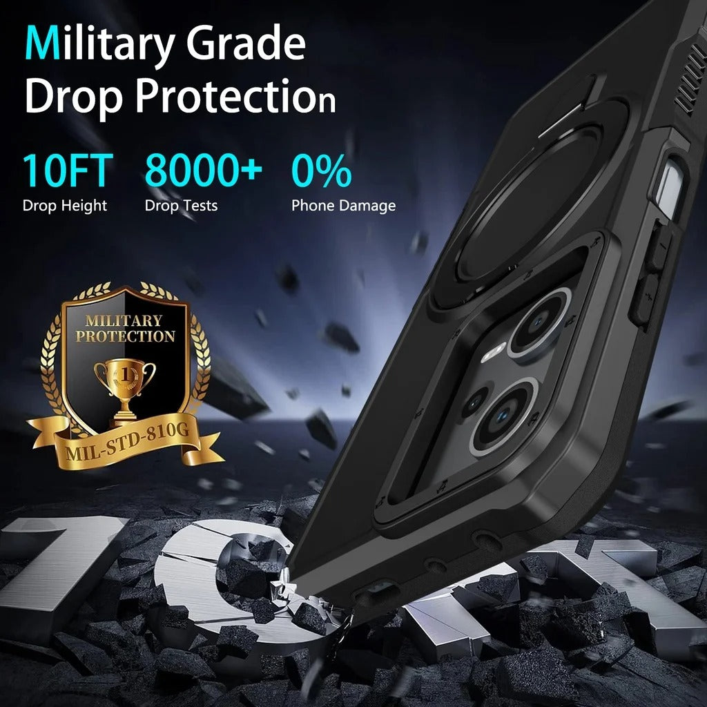 Vivo Y21 /33s/Y21s/Y21A/Y21T/Y33T Falcrum Military-Grade Protection Armor Case with Metal Ring