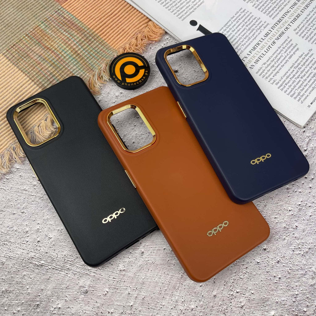Oppo F21 Pro/ Reno 7 Premium Dual layer Leather Feel Electroplated Case