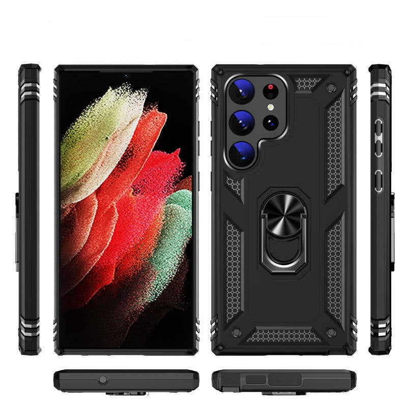 Samsung Galaxy S23 Ultra Vanguard Military Armor Case with Ring Grip Kickstand