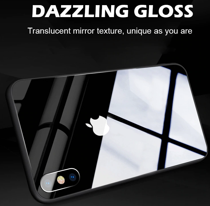 iPhone glass back case black