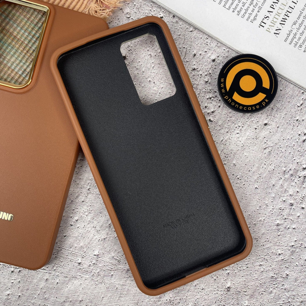 Galaxy A34 Premium Dual layer Leather Feel Electroplated Case
