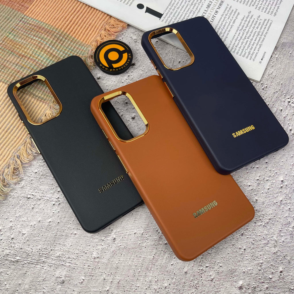 Galaxy A33 Premium Dual layer Leather Feel Electroplated Case