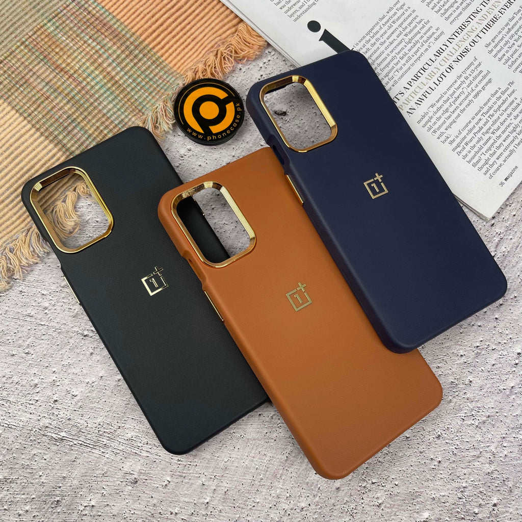 OnePlus 8T/ 9R Premium Dual layer Leather Feel Electroplated Case