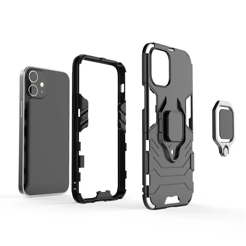 Upgraded Ironman with holding ring and kickStand Hybrid shock proof case for iPhone Models