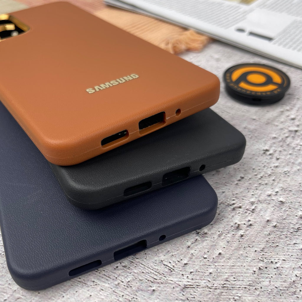 Galaxy A32 Premium Dual layer Leather Feel Electroplated Case