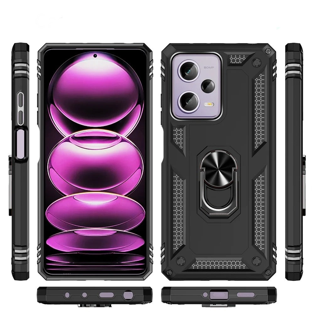 Redmi Note 12 4G Vanguard Military Armor Case with Ring Grip Kickstand