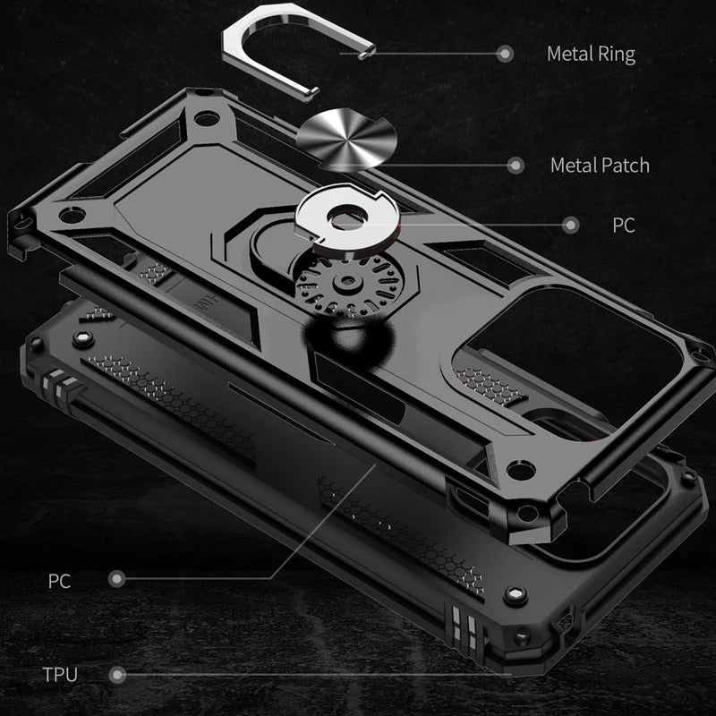 Redmi 10A/9C Vanguard Military Armor Case with Ring Grip Kickstand