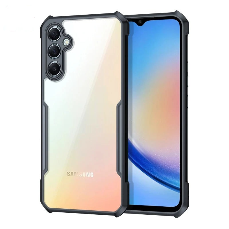 Galaxy A02 / M02 Branded New Hybrid Bumper Shock proof Case With Ultra Clear Back