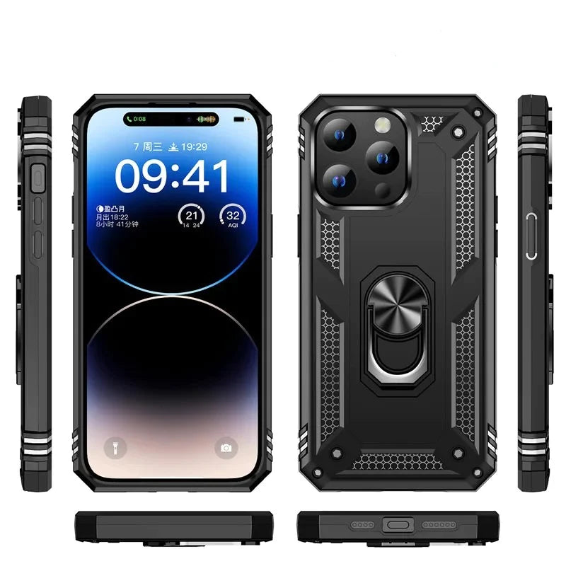 iPhone 11 Pro Vanguard Military Armor Case with Ring Grip Kickstand