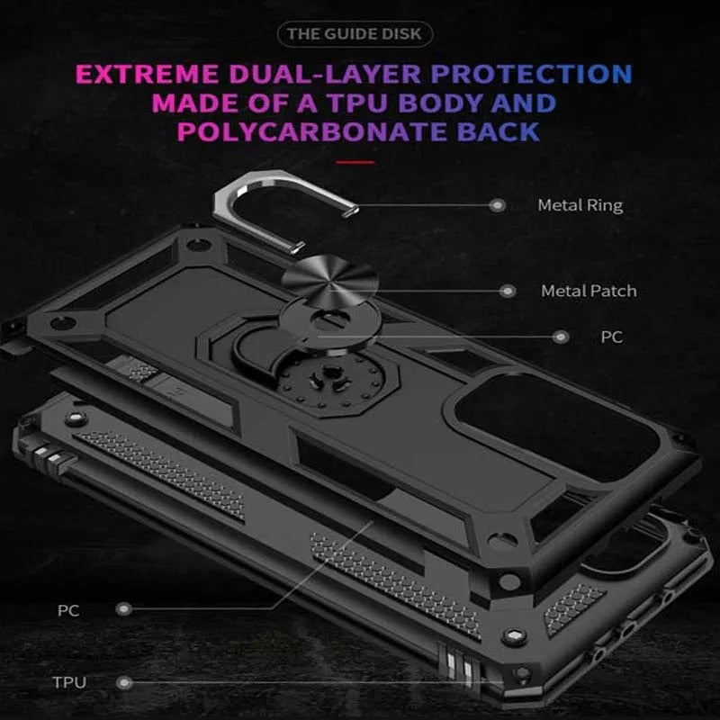 Redmi Note 11 Pro/12 Pro Vanguard Military Armor Case with Ring Grip Kickstand