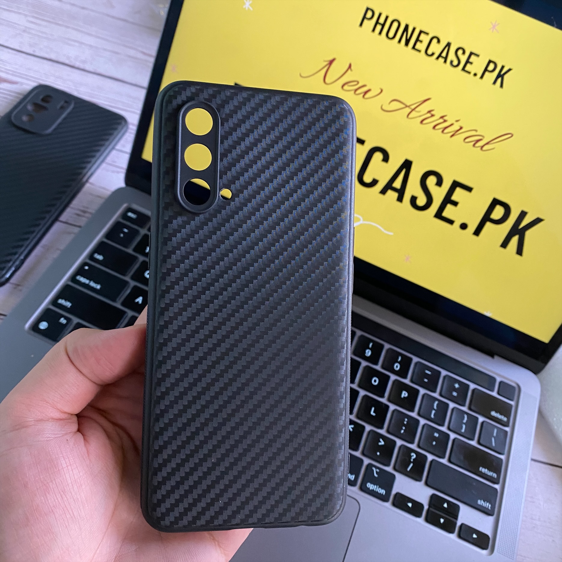 OnePlus Nord CE 5G Carbon Fiber Texture Shockproof case with camera Pr –  