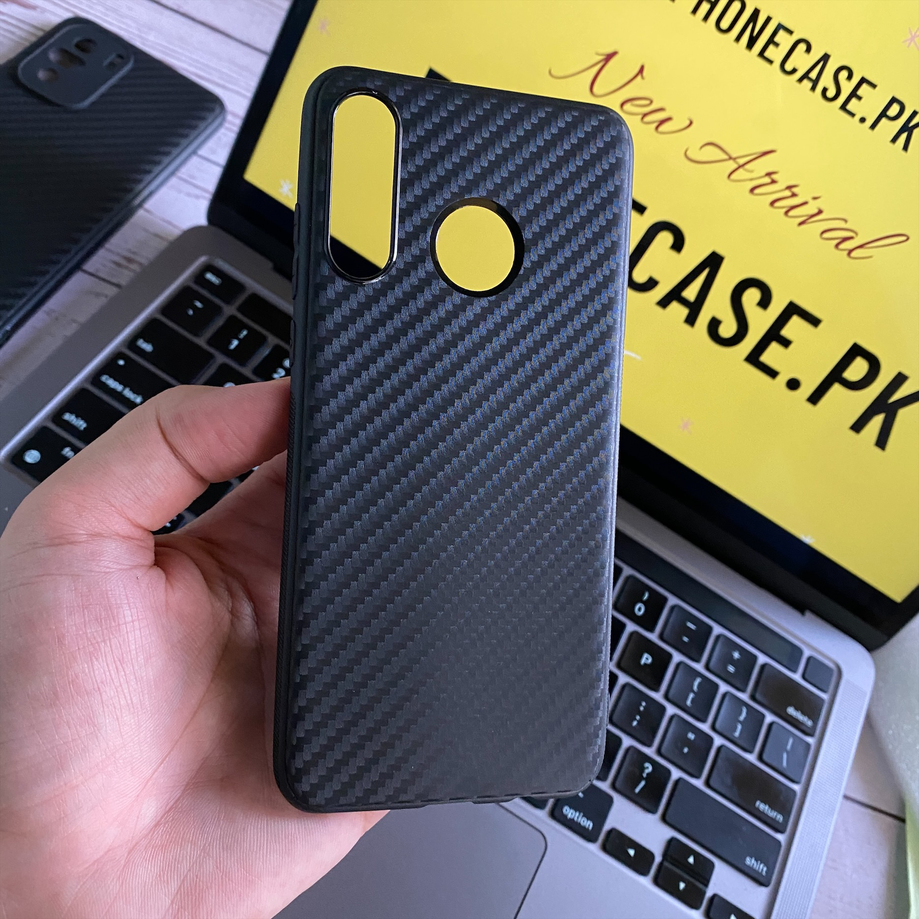 Huawei P30 Lite Carbon Fiber Texture Shockproof case with camera Prote –  