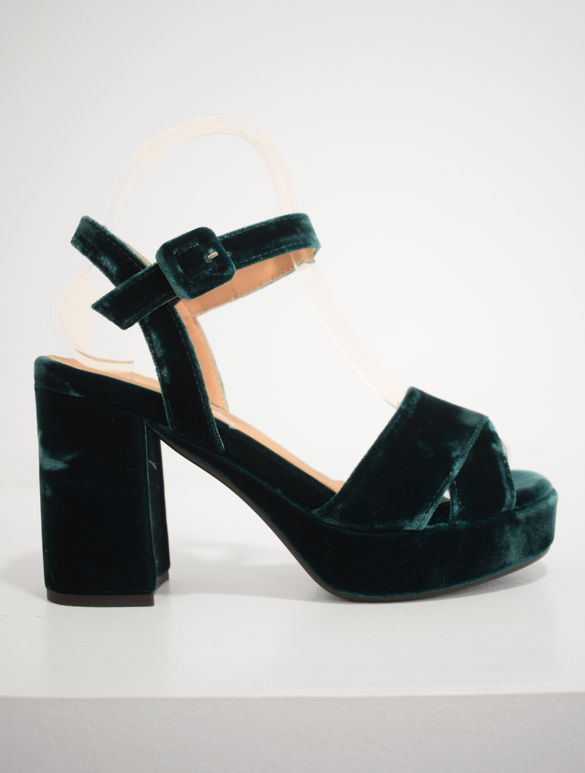 Black Velvet Peep Toe Strappy Lolita Platforms Wedges Sandals Shoes