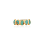 Asymmetrical turquoise stone ring in gold