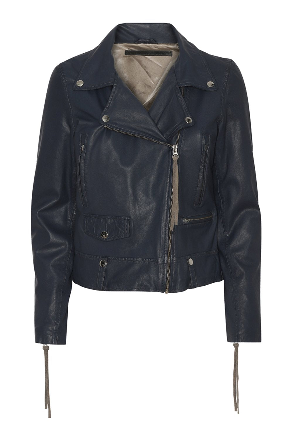 Seattle Thin Leather Jacket Blue Night – Sass & Edge