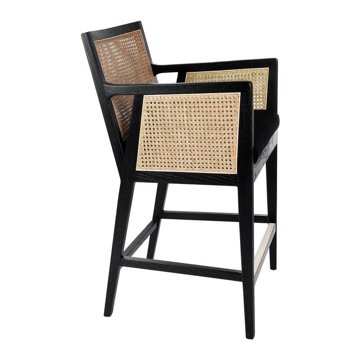 black wicker barstool