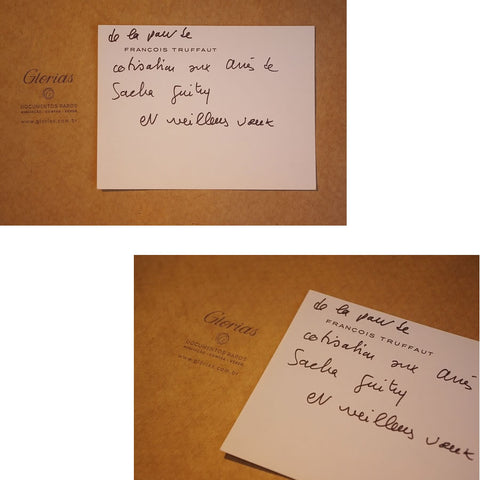 Handwritten note by François Truffaut