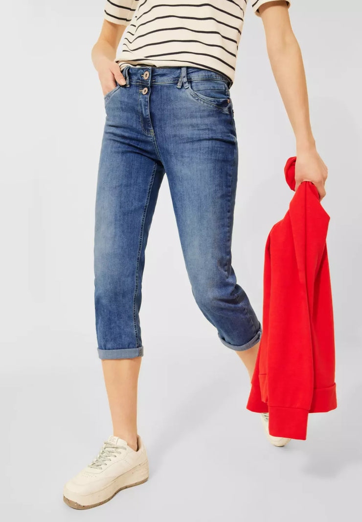 Gearceerd Vervagen Conform Cecil Toronto - Capri jeans med hög midja och raka smala ben –  hellawinter.com