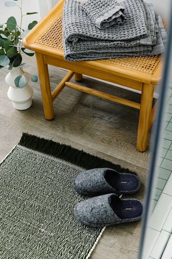 Azulina Home - Arena Door/Bath Mat, Woven Outdoor Rug - Fique - Grey + Non-Slip Rug Pad ($10)