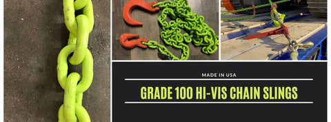 Grade 100 chains for lifting and heavy hauling tie-down applications