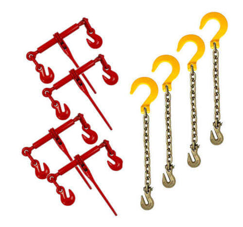 Grade 70 chain and load binder kt.  Chain comes with grade 80 foundry hooks, ideal for havey hauling